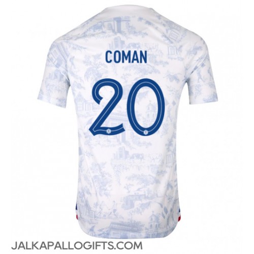 Ranska Kingsley Coman #20 Vieraspaita MM-kisat 2022 Lyhythihainen